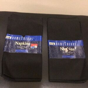 Set of Two Home Trend Fabric Navy Blue Napkins